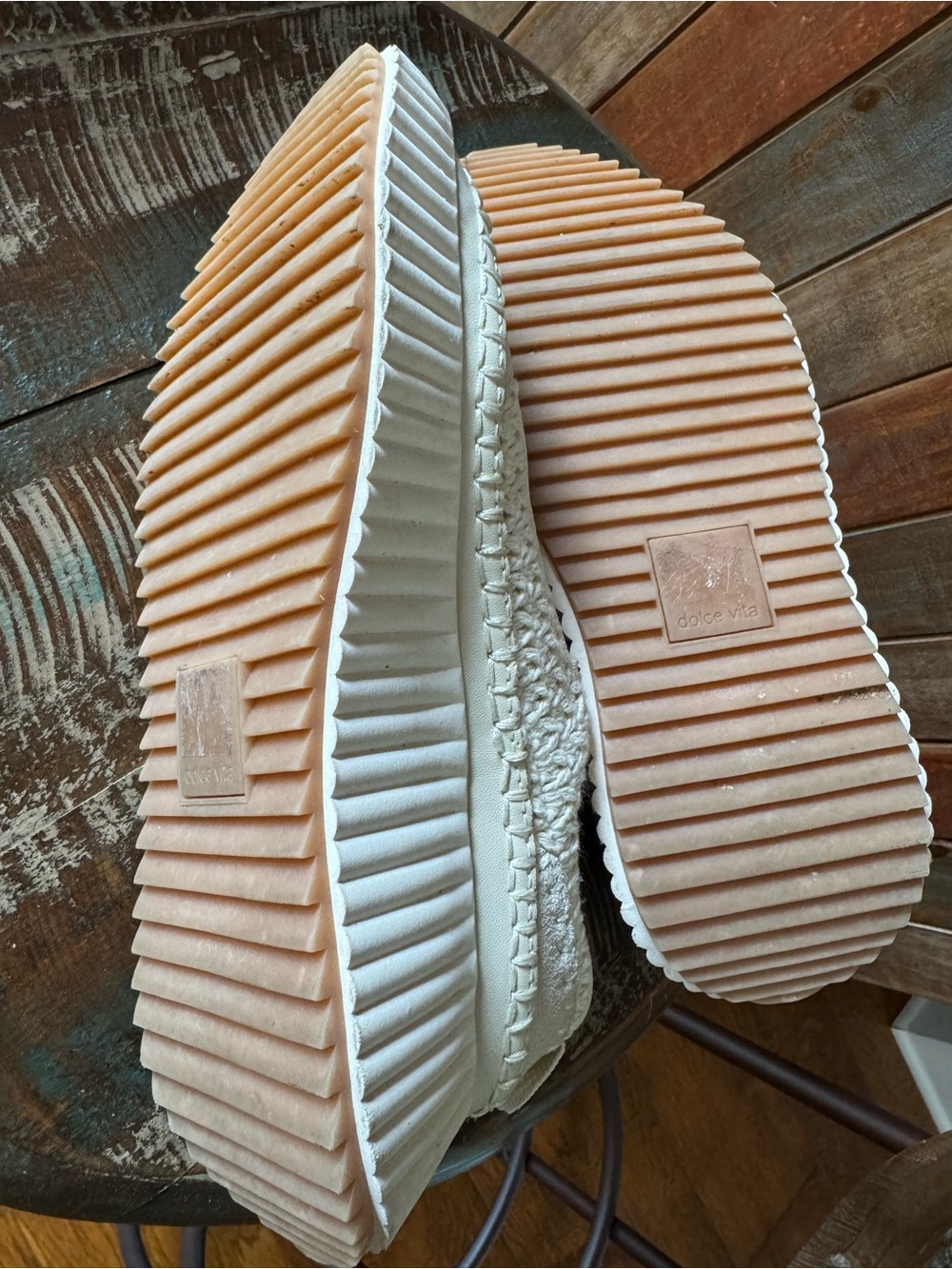 Dolce Vita Dolen Knit Platform Sneakers, cream, Sz.7 - Picture 6 of 6